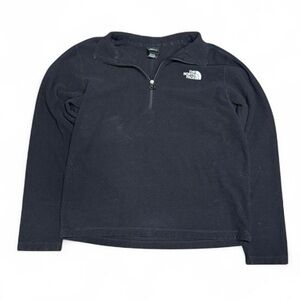 Y2K The North Face Quarter Zip Black Fleece Pullover Sweater